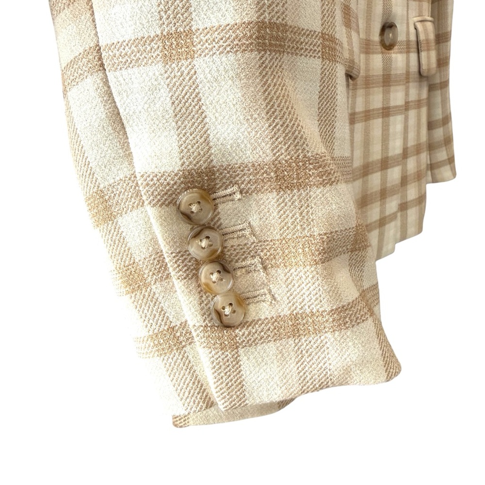 NWOT Wilfred Tan and Cream Plaid Blazer - Picture 7 of 16